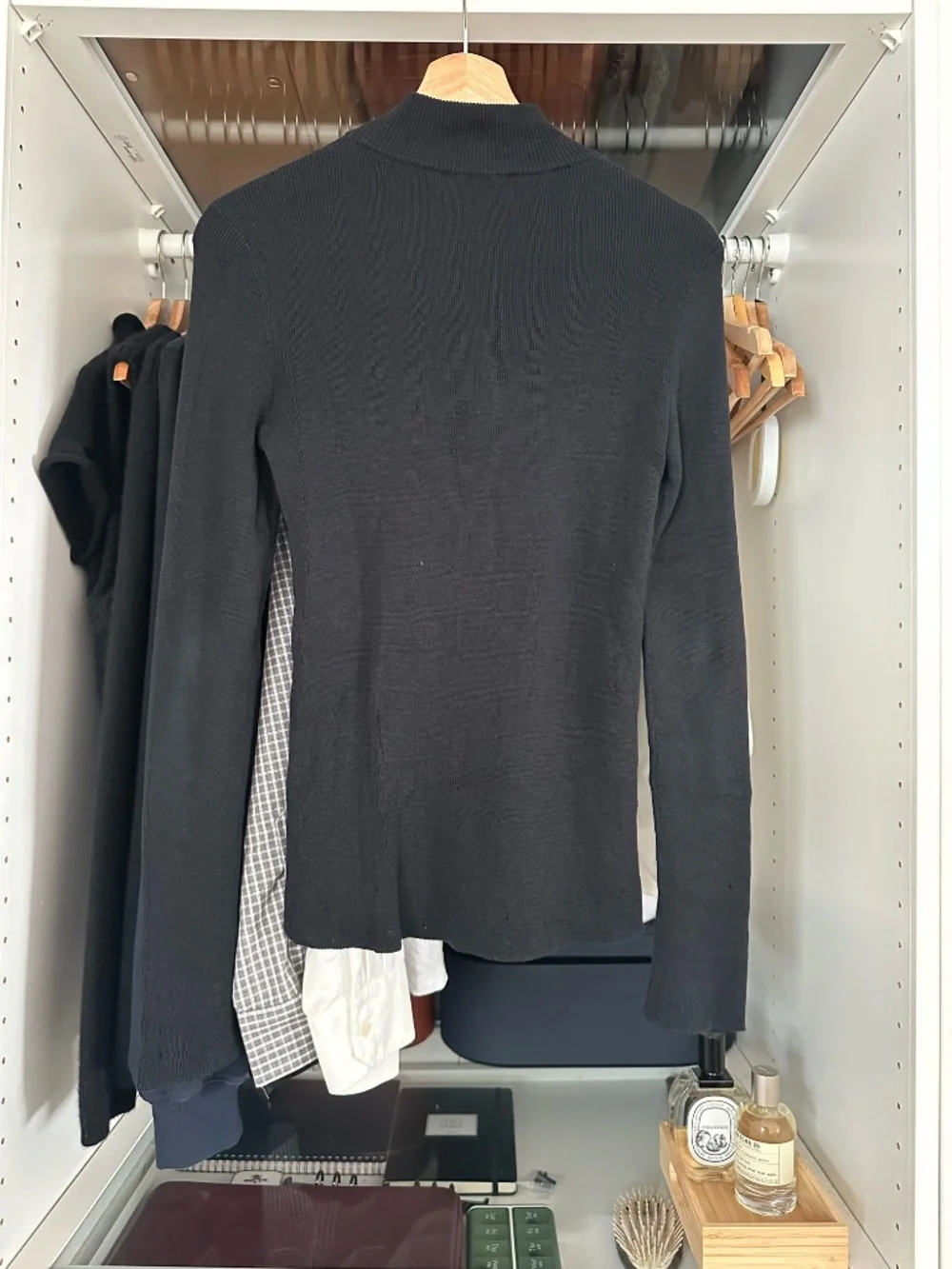 Sezane black mock-neck knit